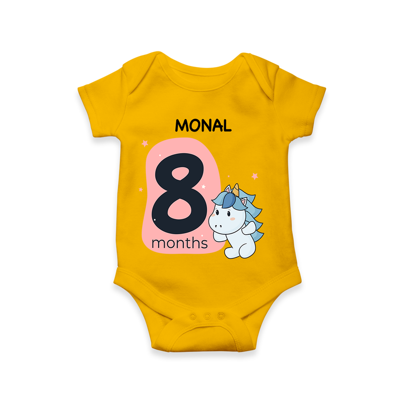 Commemorate your little one's 8th month with a customized romper