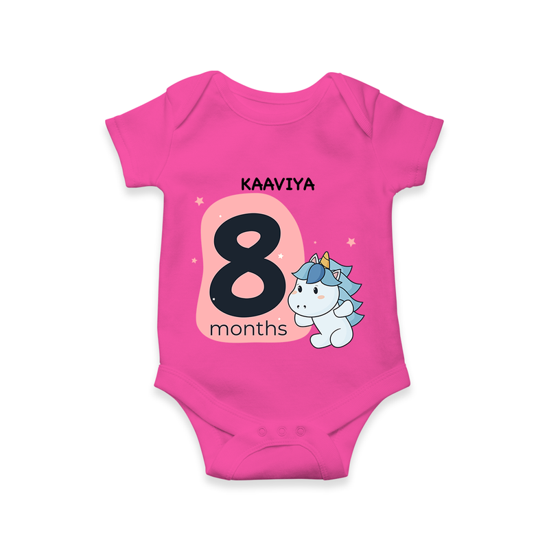 Commemorate This Special Moment With Our Bespoke Baby Romper, Perfect For 8-Month Celebration - HOT PINK - 0 - 3 Months Old (Chest 16")