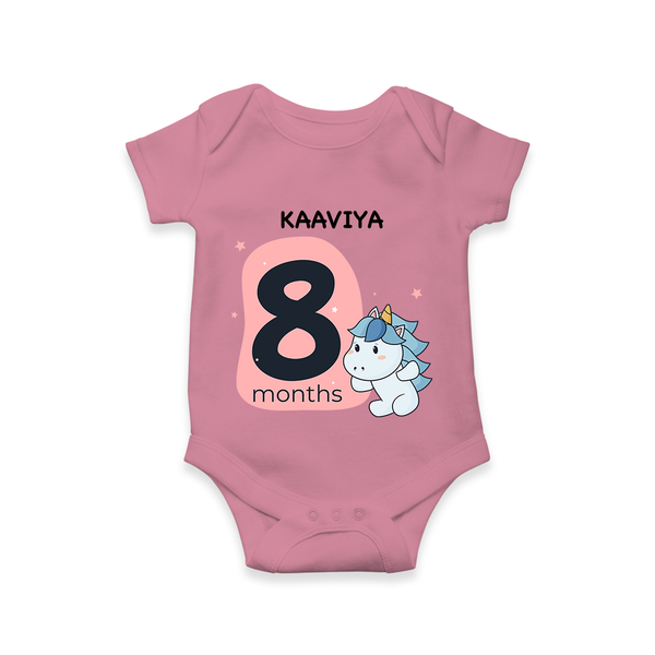 Baby Romper Birthday Outfit - 8th Month | Personalized Bodysuit | Cozy Cotton Fabric - ONION - New Born (Chest 14")