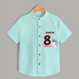 Commemorate your little one's 8th month with a customized Shirt - ARCTIC BLUE - 0 - 6 Months Old (Chest 21")