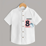 Commemorate your little one's 8th month with a customized Shirt - WHITE - 0 - 6 Months Old (Chest 21")