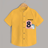 Commemorate your little one's 8th month with a customized Shirt - YELLOW - 0 - 6 Months Old (Chest 21")