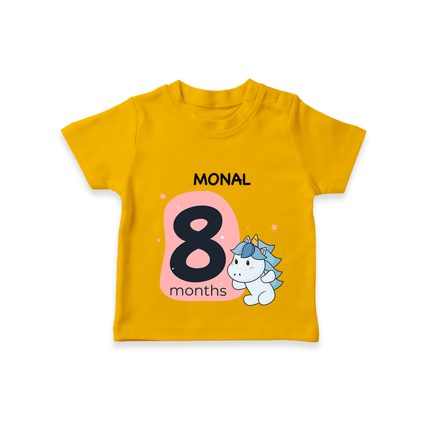 Commemorate your little one's 8th month with a customized T-Shirt - CHROME YELLOW - 0 - 5 Months Old (Chest 17")