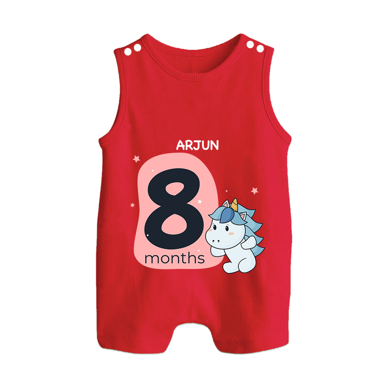 Commemorate This Special Moment With Our Bespoke Baby Romper Suit, Perfect For 8-Month Celebration - RED - 0 - 5 Months Old (Chest 18")