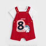 Commemorate This Special Moment With Our Bespoke Baby Dungaree Set, Perfect For 8-Month Celebration - RED - 0 - 5 Months Old (Chest 18")