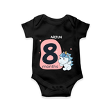 Commemorate This Special Moment With Our Bespoke Baby Romper, Perfect For 8-Month Celebration - BLACK - 0 - 3 Months Old (Chest 16")