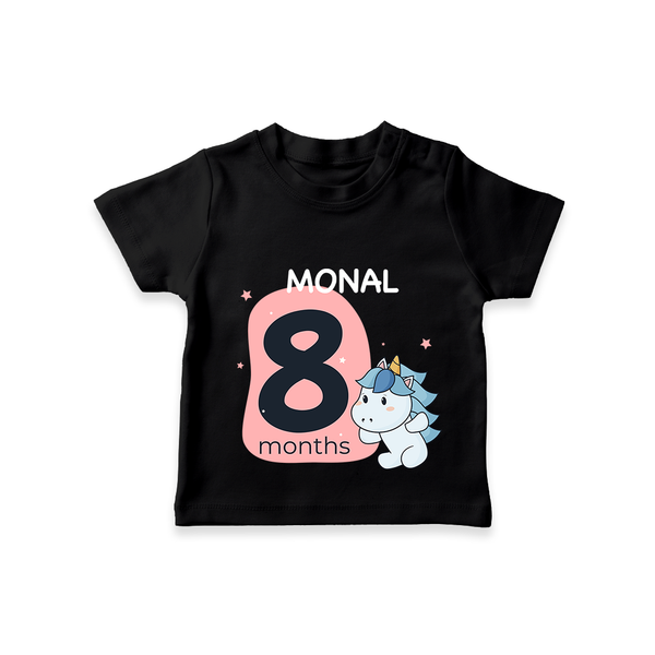 Commemorate your little one's 8th month with a customized T-Shirt - BLACK - 0 - 5 Months Old (Chest 17")