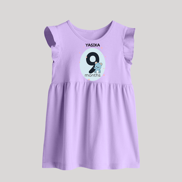 Baby Baby Frock Birthday Outfit - 9th Month | Personalized Baby Frock | Cozy Cotton Fabric - LILAC - 0 - 3 Months Old (Chest 17")