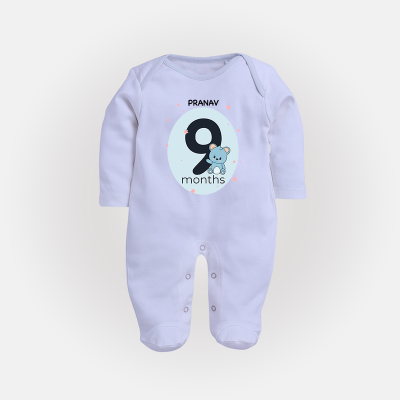 Commemorate This Special Moment With Our Bespoke Baby Sleep Suit, Perfect For 9-Month Celebration - BABY BLUE - New Born (Chest 7.5")