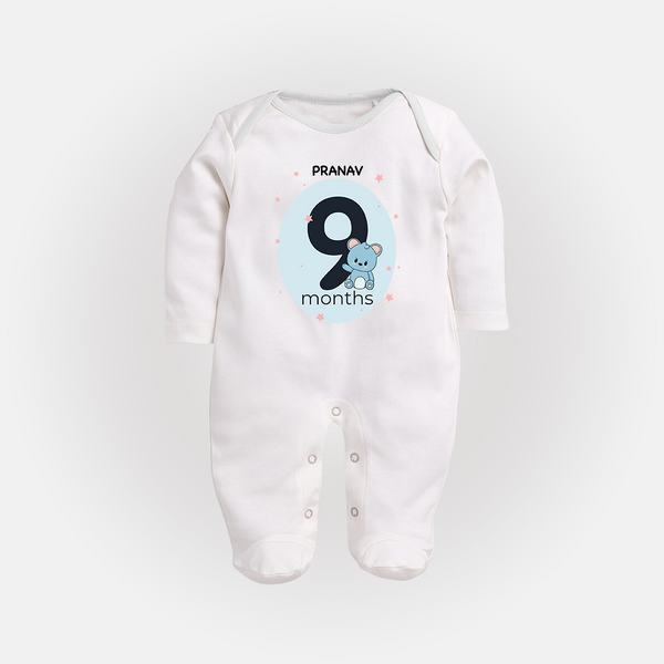 Commemorate This Special Moment With Our Bespoke Baby Sleep Suit, Perfect For 9-Month Celebration - WHITE - New Born (Chest 7.5")