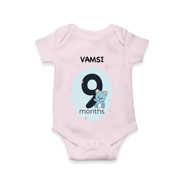 Commemorate your little one's 9th month with a customized romper - BABY PINK - 0 - 3 Months Old (Chest 16")