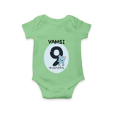 Commemorate your little one's 9th month with a customized romper - GREEN - 0 - 3 Months Old (Chest 16")