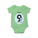 Commemorate This Special Moment With Our Bespoke Baby Romper, Perfect For 9-Month Celebration - GREEN - 0 - 3 Months Old (Chest 16")