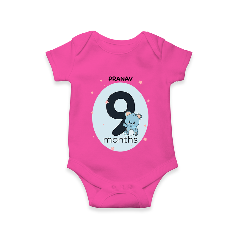 Commemorate This Special Moment With Our Bespoke Baby Romper, Perfect For 9-Month Celebration - HOT PINK - 0 - 3 Months Old (Chest 16")