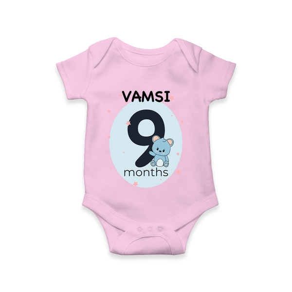 Commemorate your little one's 9th month with a customized romper - PINK - 0 - 3 Months Old (Chest 16")