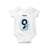 Commemorate your little one's 9th month with a customized romper - WHITE - 0 - 3 Months Old (Chest 16")
