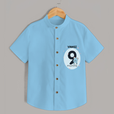 Commemorate your little one's 9th month with a customized Shirt - SKY BLUE - 0 - 6 Months Old (Chest 21")