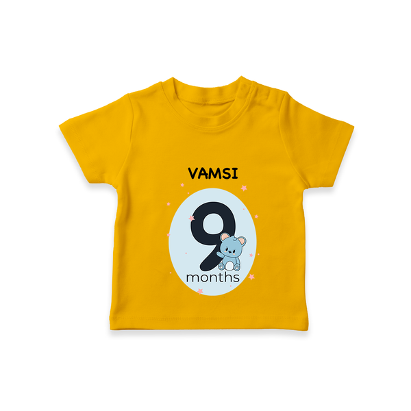 Commemorate your little one's 9th month with a customized T-Shirt - CHROME YELLOW - 0 - 5 Months Old (Chest 17")