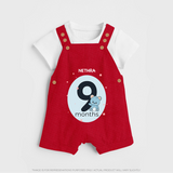 Commemorate This Special Moment With Our Bespoke Baby Dungaree Set, Perfect For 9-Month Celebration - RED - 0 - 5 Months Old (Chest 18")