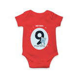 Commemorate This Special Moment With Our Bespoke Baby Romper, Perfect For 9-Month Celebration - RED - 0 - 3 Months Old (Chest 16")