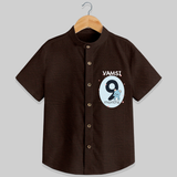 Commemorate your little one's 9th month with a customized Shirt - CHOCOLATE BROWN - 0 - 6 Months Old (Chest 21")