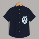 Commemorate your little one's 9th month with a customized Shirt - NAVY BLUE - 0 - 6 Months Old (Chest 21")