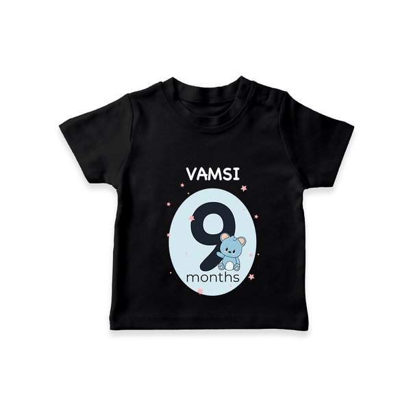 Commemorate your little one's 9th month with a customized T-Shirt - BLACK - 0 - 5 Months Old (Chest 17")