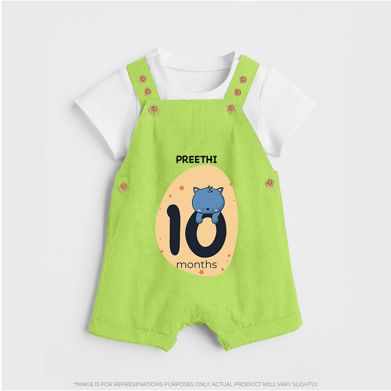 Commemorate This Special Moment With Our Bespoke Baby Dungaree Set, Perfect For 10-Month Celebration - GREEN - 0 - 5 Months Old (Chest 18")