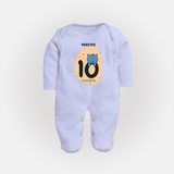 Commemorate This Special Moment With Our Bespoke Baby Sleep Suit, Perfect For 10-Month Celebration - BABY BLUE - New Born (Chest 7.5")