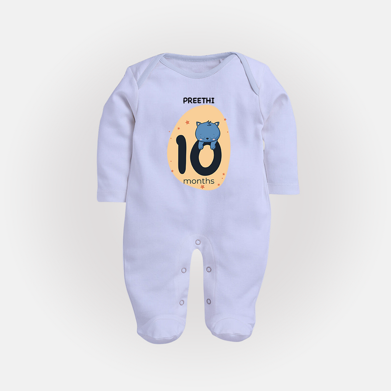 Commemorate This Special Moment With Our Bespoke Baby Sleep Suit, Perfect For 10-Month Celebration - BABY BLUE - New Born (Chest 7.5")