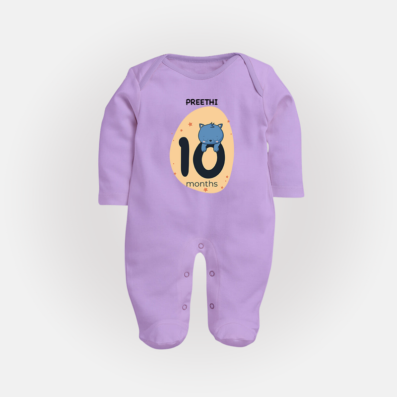 Commemorate This Special Moment With Our Bespoke Baby Sleep Suit, Perfect For 10-Month Celebration - LILAC - New Born (Chest 7.5")