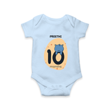 Commemorate This Special Moment With Our Bespoke Baby Romper, Perfect For 10-Month Celebration - BABY BLUE - 0 - 3 Months Old (Chest 16")