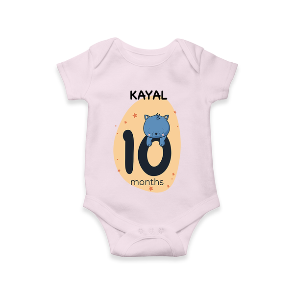 Commemorate your little one's 10th month with a customized romper - BABY PINK - 0 - 3 Months Old (Chest 16")