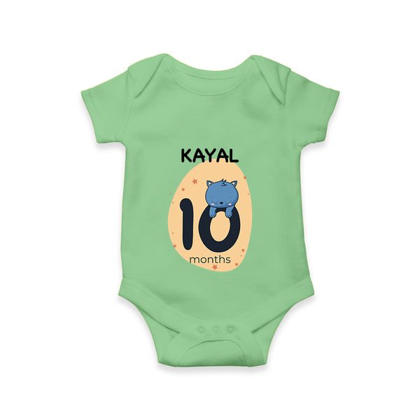 Commemorate your little one's 10th month with a customized romper - GREEN - 0 - 3 Months Old (Chest 16")