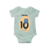 Commemorate your little one's 10th month with a customized romper - MINT GREEN - 0 - 3 Months Old (Chest 16")