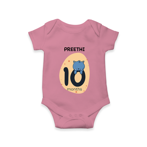 Baby Romper Birthday Outfit - 10th Month | Personalized Bodysuit | Cozy Cotton Fabric - ONION - New Born (Chest 14")