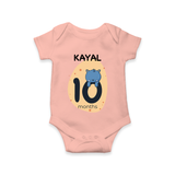 Commemorate your little one's 10th month with a customized romper - PEACH - 0 - 3 Months Old (Chest 16")