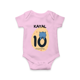 Commemorate your little one's 10th month with a customized romper - PINK - 0 - 3 Months Old (Chest 16")