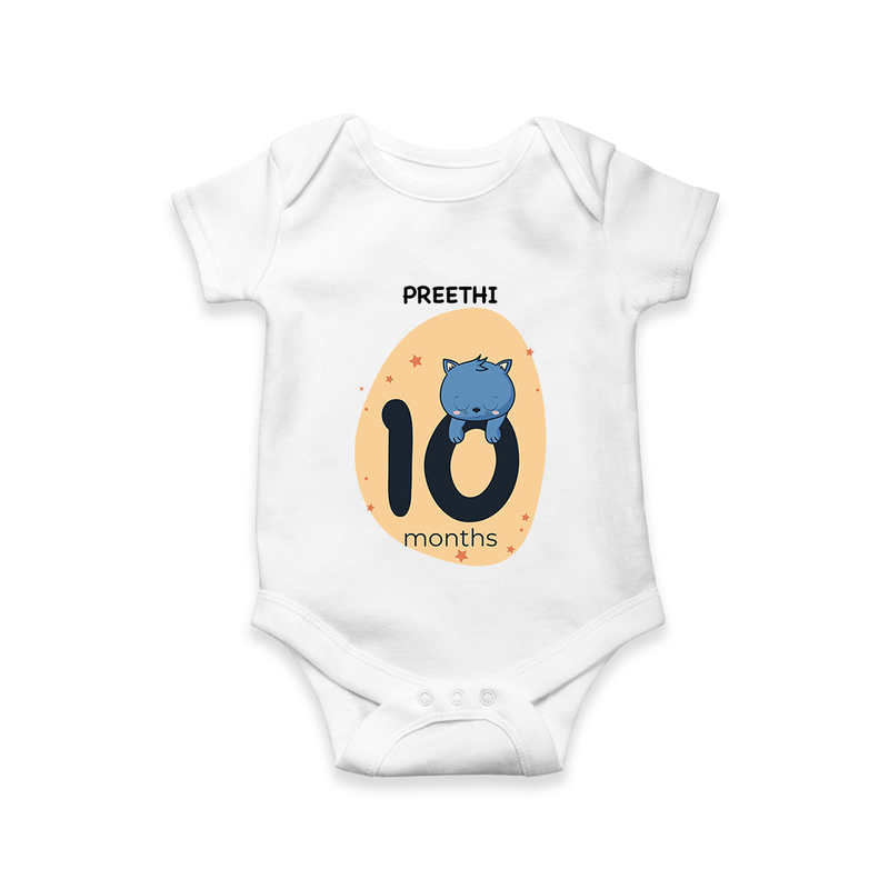 Commemorate This Special Moment With Our Bespoke Baby Romper, Perfect For 10-Month Celebration - WHITE - 0 - 3 Months Old (Chest 16")