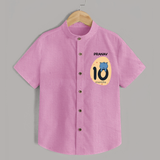 Baby Shirt Birthday Outfit - 10th Month | Personalized Shirt | Cozy Cotton Fabric - BABY PINK - 0 - 6 Months Old (Chest 23")