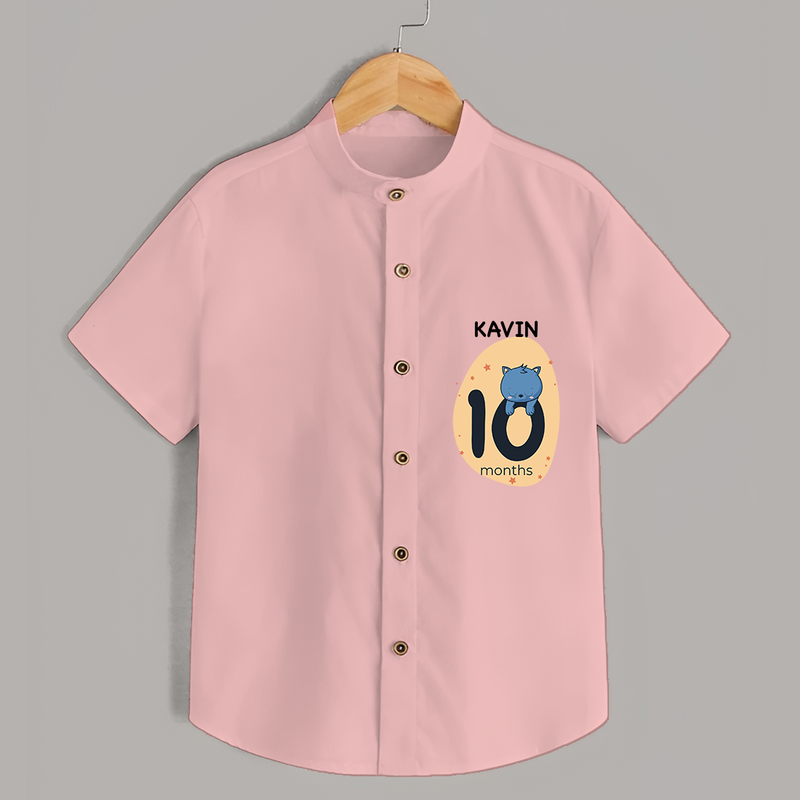 Commemorate your little one's 10th month with a customized Shirt - PEACH - 0 - 6 Months Old (Chest 21")