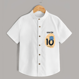 Commemorate your little one's 10th month with a customized Shirt - WHITE - 0 - 6 Months Old (Chest 21")