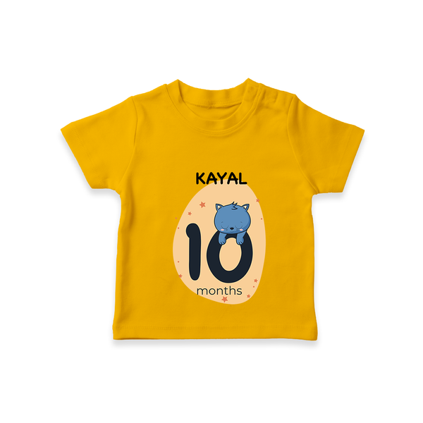 Commemorate your little one's 10th month with a customized T-Shirt - CHROME YELLOW - 0 - 5 Months Old (Chest 17")