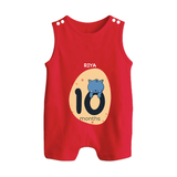 Commemorate This Special Moment With Our Bespoke Baby Romper Suit, Perfect For 10-Month Celebration - RED - 0 - 5 Months Old (Chest 18")