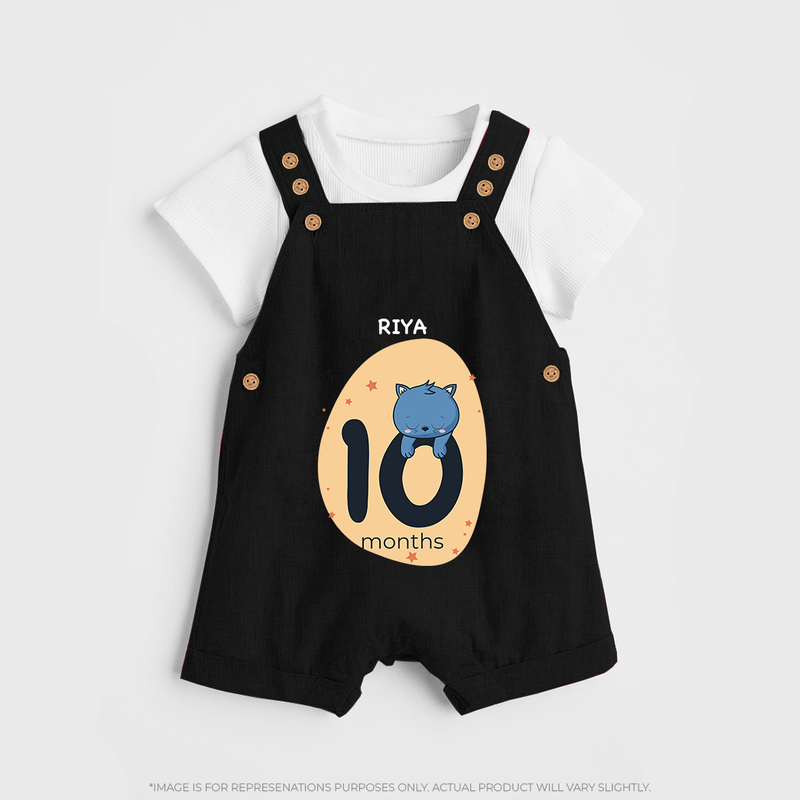 Commemorate This Special Moment With Our Bespoke Baby Dungaree Set, Perfect For 10-Month Celebration - BLACK - 0 - 5 Months Old (Chest 18")