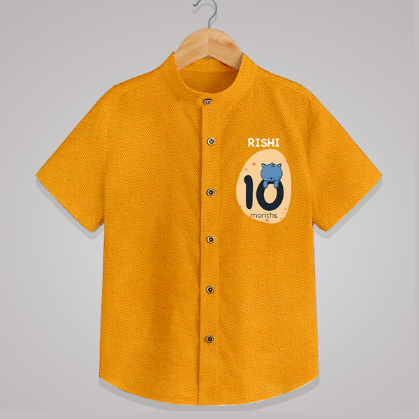 Baby Shirt Birthday Outfit - 10th Month | Personalized Shirt | Cozy Cotton Fabric - CHROME YELLOW - 0 - 6 Months Old (Chest 23")