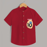 Commemorate your little one's 10th month with a customized Shirt - RED - 0 - 6 Months Old (Chest 21")