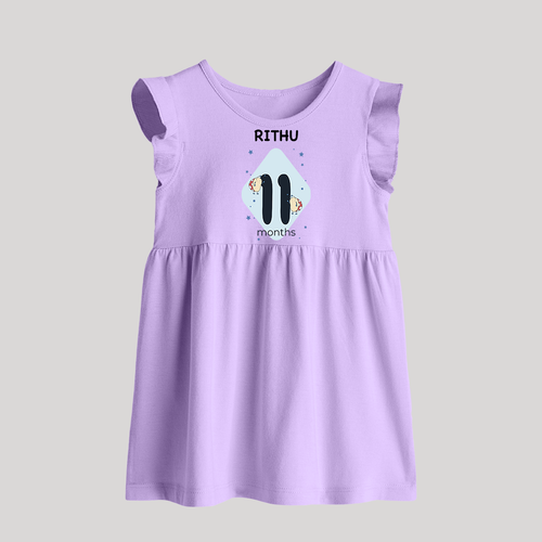 Baby Baby Frock Birthday Outfit - 11th Month | Personalized Baby Frock | Cozy Cotton Fabric