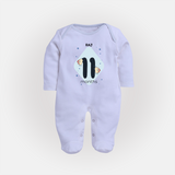 Commemorate This Special Moment With Our Bespoke Baby Sleep Suit, Perfect For 11-Month Celebration - BABY BLUE - New Born (Chest 7.5")