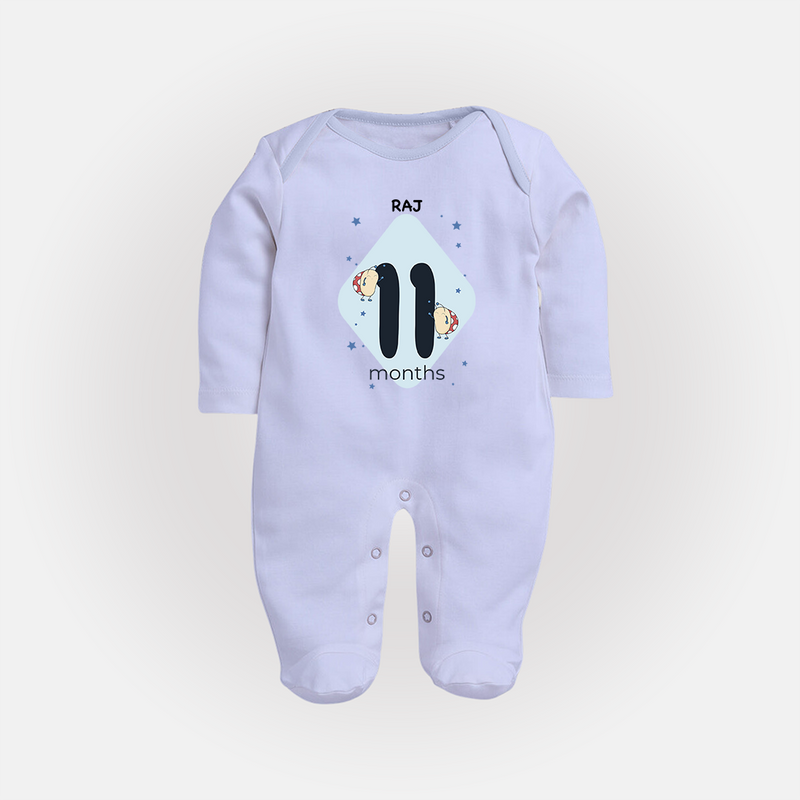 Commemorate This Special Moment With Our Bespoke Baby Sleep Suit, Perfect For 11-Month Celebration - BABY BLUE - New Born (Chest 7.5")